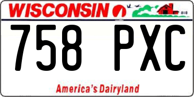 WI license plate 758PXC