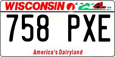 WI license plate 758PXE