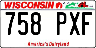 WI license plate 758PXF