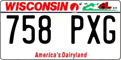 WI license plate 758PXG