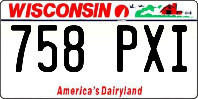 WI license plate 758PXI