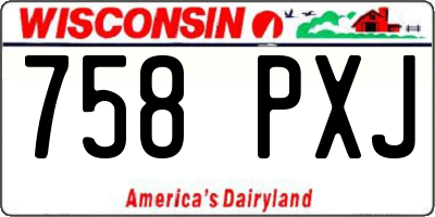 WI license plate 758PXJ