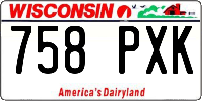 WI license plate 758PXK