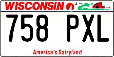 WI license plate 758PXL