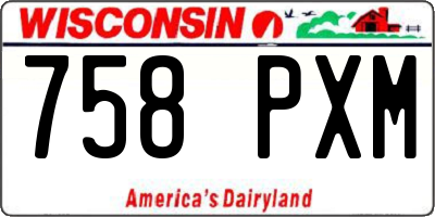 WI license plate 758PXM