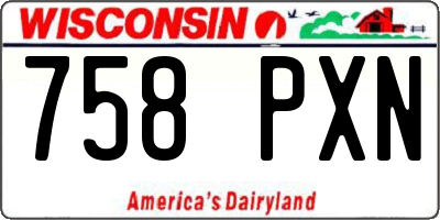WI license plate 758PXN