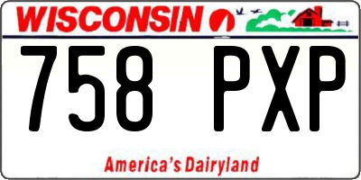WI license plate 758PXP