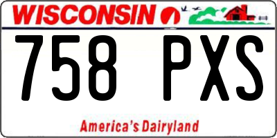 WI license plate 758PXS
