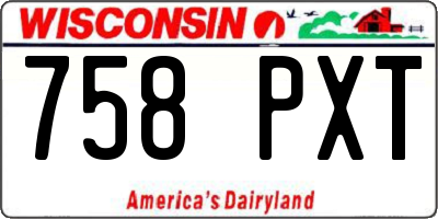 WI license plate 758PXT