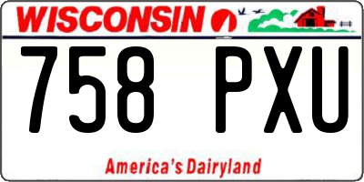 WI license plate 758PXU