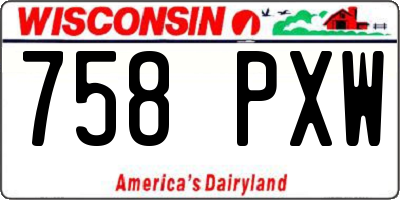 WI license plate 758PXW