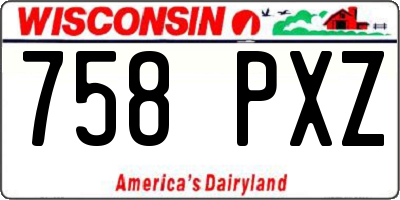 WI license plate 758PXZ