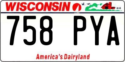 WI license plate 758PYA