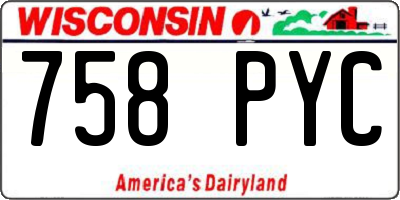 WI license plate 758PYC