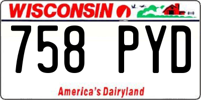 WI license plate 758PYD