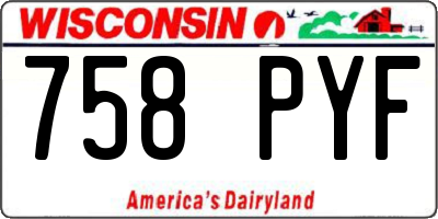 WI license plate 758PYF