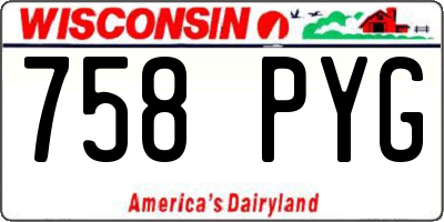 WI license plate 758PYG