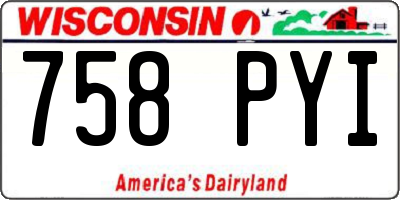WI license plate 758PYI