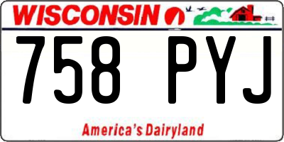 WI license plate 758PYJ