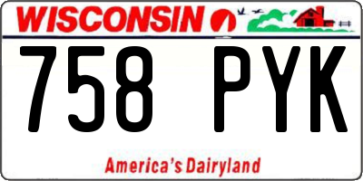 WI license plate 758PYK