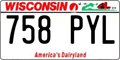 WI license plate 758PYL