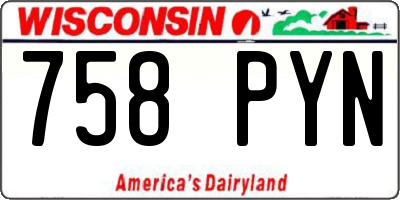 WI license plate 758PYN