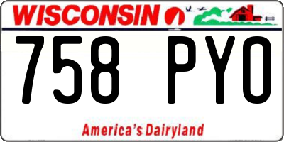 WI license plate 758PYO