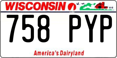 WI license plate 758PYP