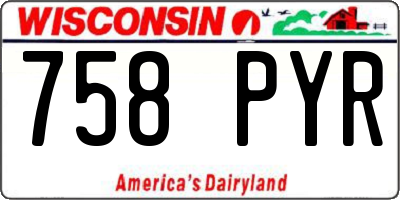 WI license plate 758PYR