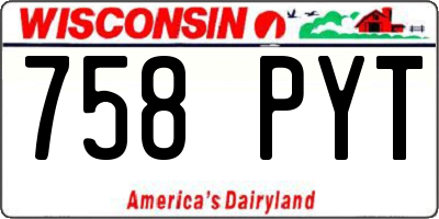 WI license plate 758PYT
