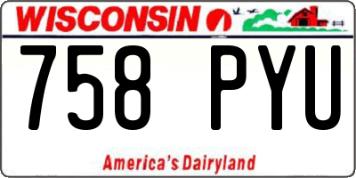 WI license plate 758PYU