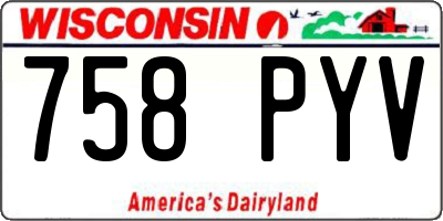 WI license plate 758PYV