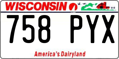 WI license plate 758PYX