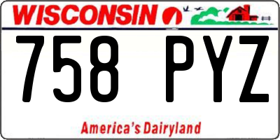 WI license plate 758PYZ