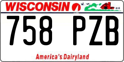 WI license plate 758PZB