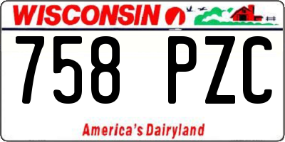 WI license plate 758PZC