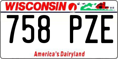 WI license plate 758PZE