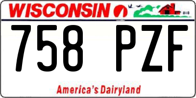 WI license plate 758PZF