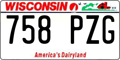 WI license plate 758PZG