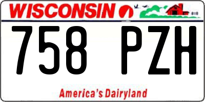WI license plate 758PZH