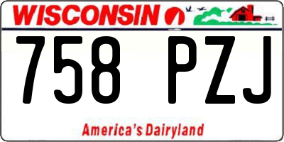 WI license plate 758PZJ