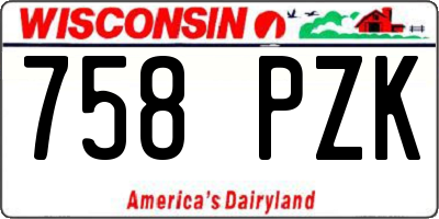 WI license plate 758PZK
