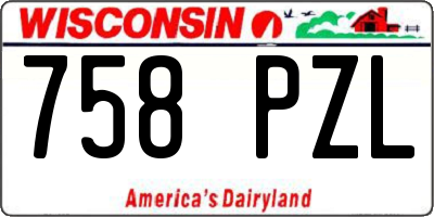 WI license plate 758PZL