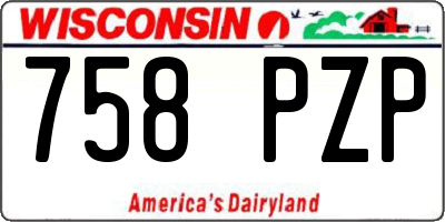WI license plate 758PZP
