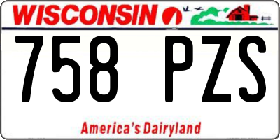WI license plate 758PZS