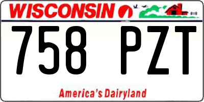 WI license plate 758PZT