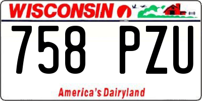 WI license plate 758PZU