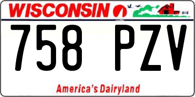 WI license plate 758PZV