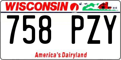 WI license plate 758PZY