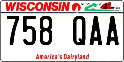 WI license plate 758QAA